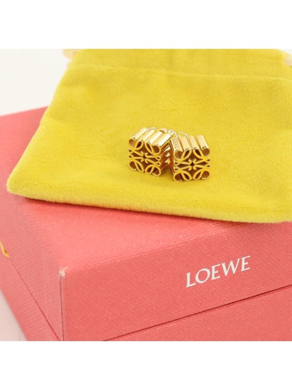 Loewe Stud Earrings Anagram Metal